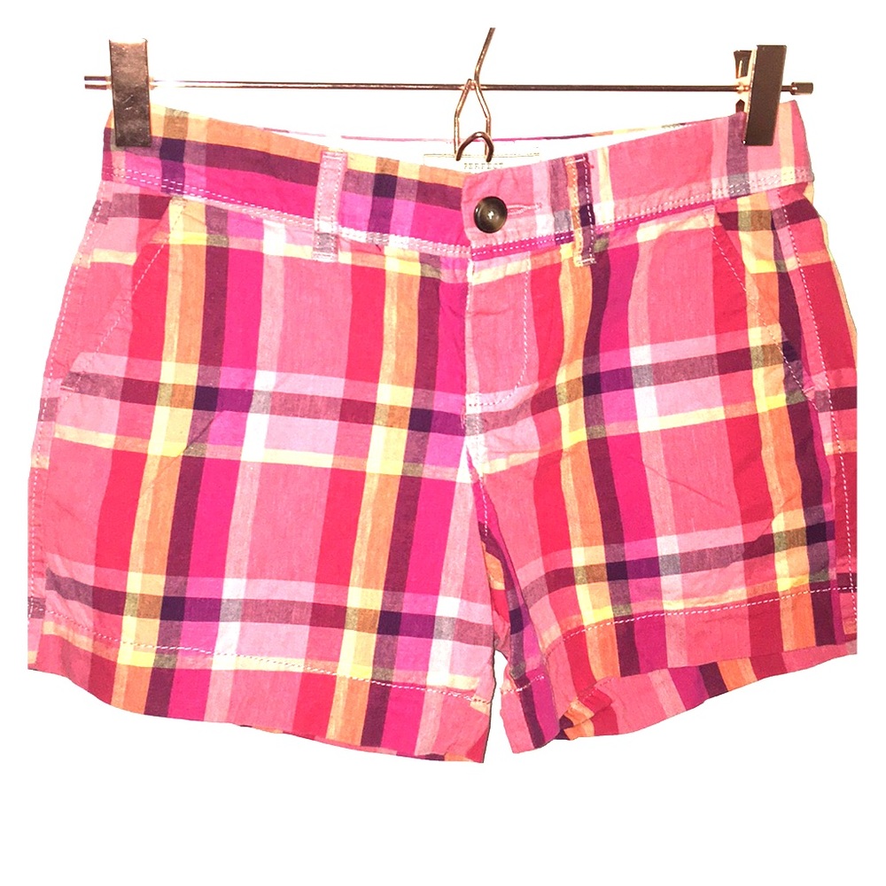Orange and Red Plaid Shorts